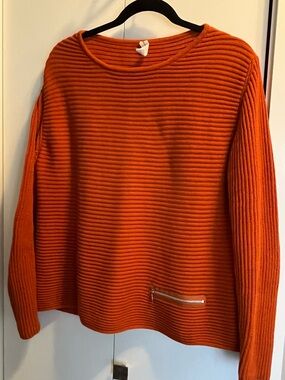 100% Cotton Women’s Ribbed Orange Sweater by Skovhuus